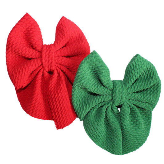 Evergreen & Holly Red Bow