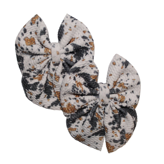 Speckled Gold Cow Bow