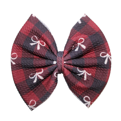 Cranberry Plaid Bow