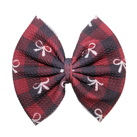 Cranberry Plaid Bow
