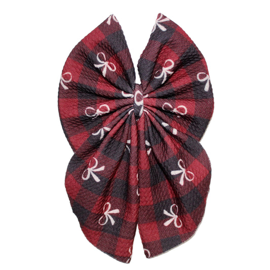 Cranberry Plaid Bow